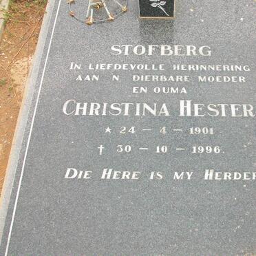 STOFBERG Christina Hester 1901-1996
