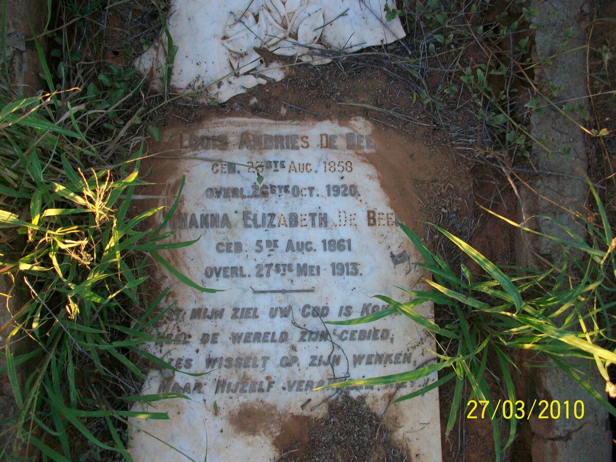 BEER Louis Andries, de 1858-1920 &amp; Johanna Elizabeth 1861-1913