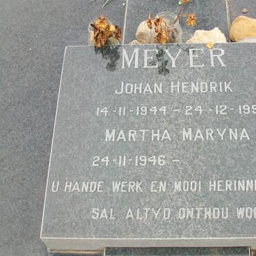 MEYER Johan Hendrik 1944-1994 &amp; Martha Maryna 1946-