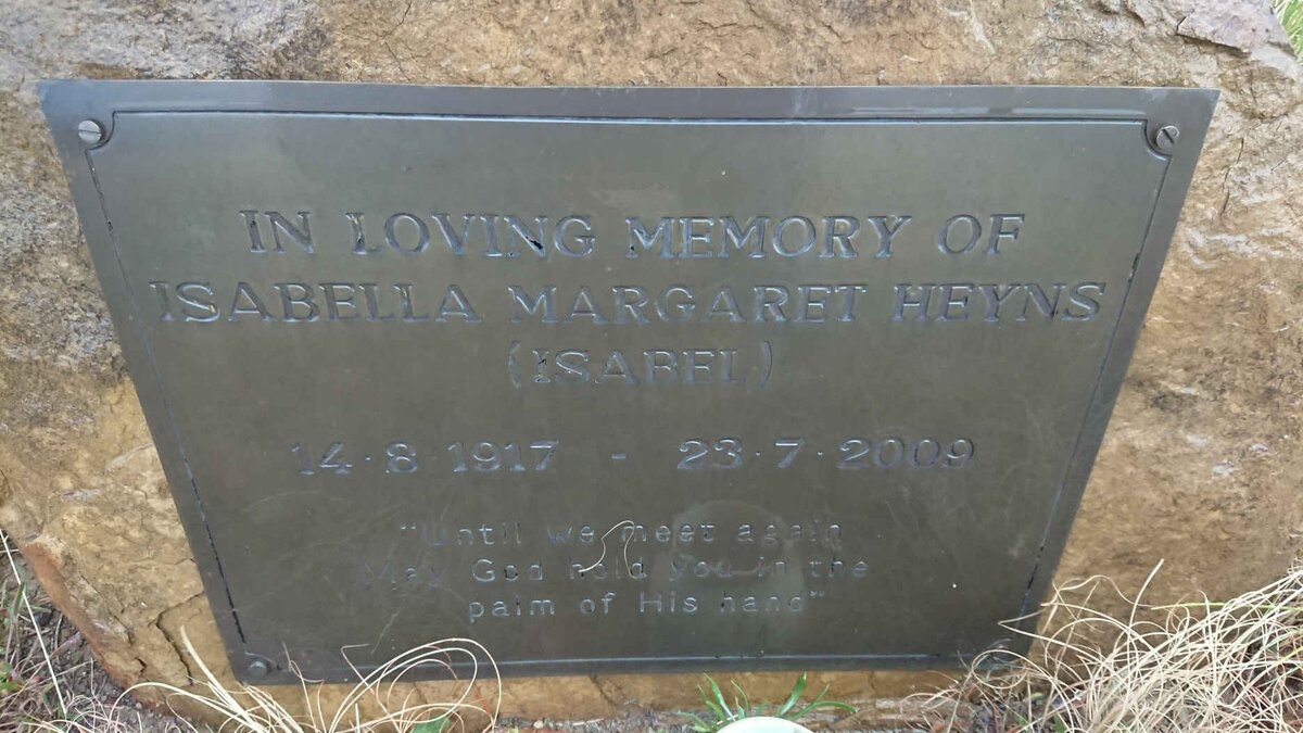 HEYNS Isabella Margaret 1917-2009