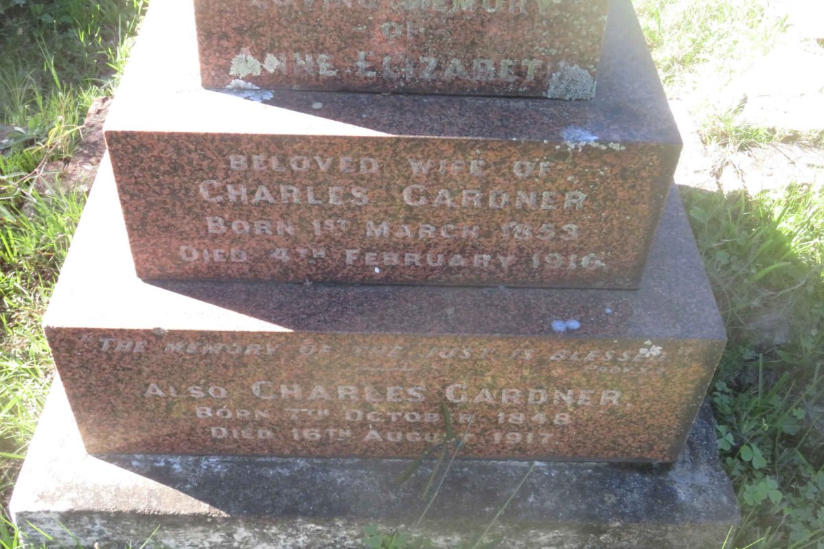 GARDNER Charles 1848-1917 &amp; Anne Elizabeth 1853-1916