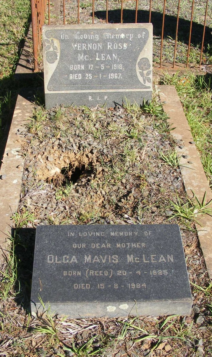 McLEAN Vernon Ross 1918-1967 :: McLEAN Olga Mavis nee REED 1925-1984