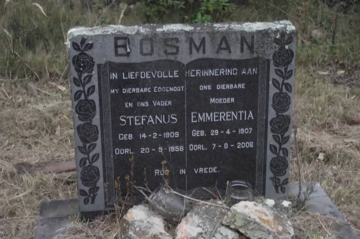 BOSMAN Stefanus 1909-1958 &amp; Emmerentia 1907-2006