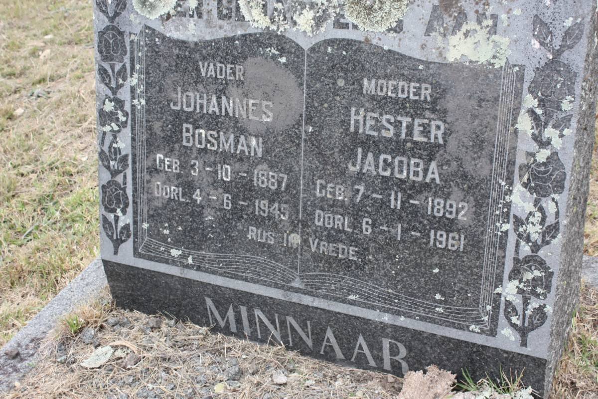 MINNAAR Johannes Bosman 1887-1945 &amp; Hester Jacoba 1892-1961