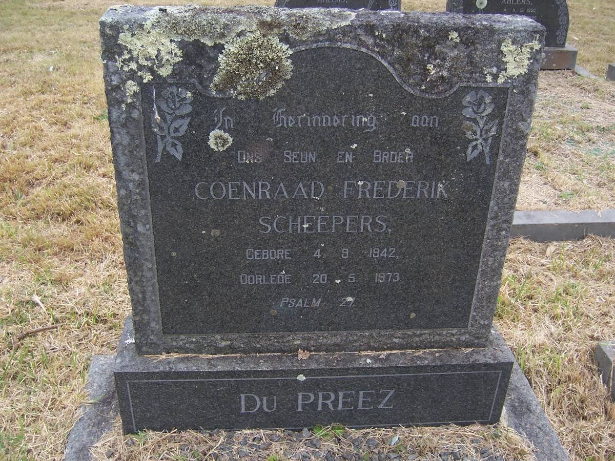 PREEZ Coenraad Frederik Scheepers, du 1942-1973