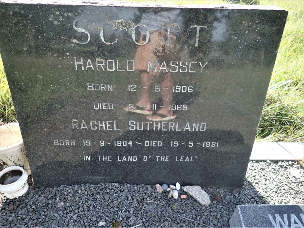 SCOTT Harold Massey 1906-1969 &amp; Rachel SUTHERLAND 1904-1981