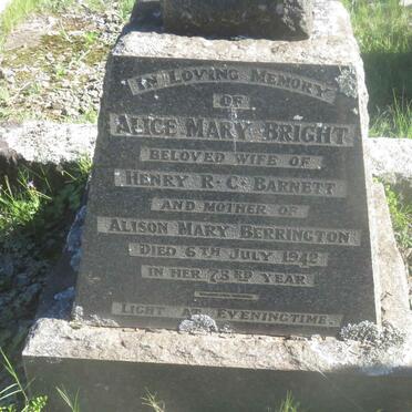 BARNETT Alice Mary nee BRIGHT  -1942