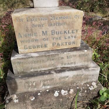 BUCKLEY Annie M. formerly PAXTON -1896