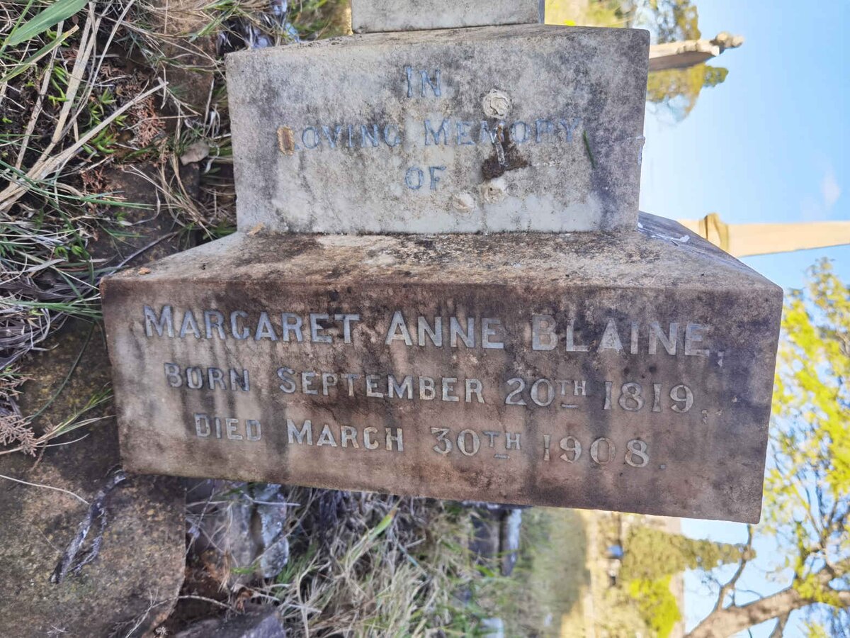 BLAINE Margaret Anne 1819-1908