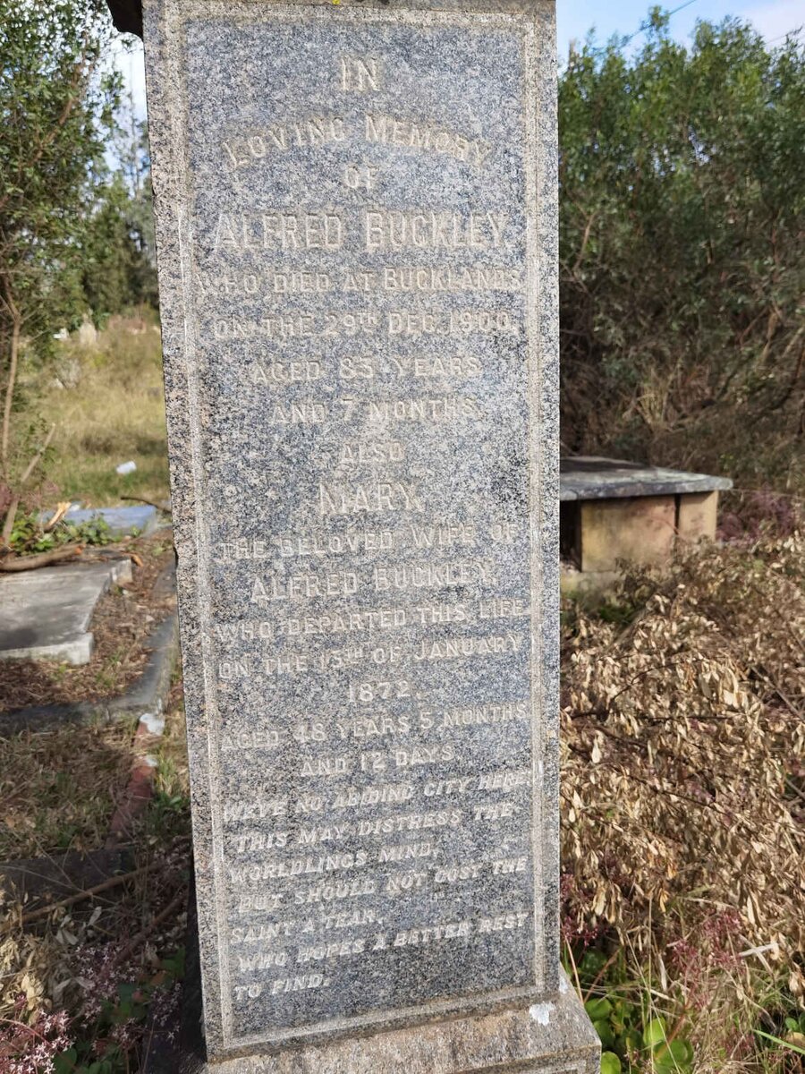 BUCKLEY Alfred -1900 &amp; Mary -1872