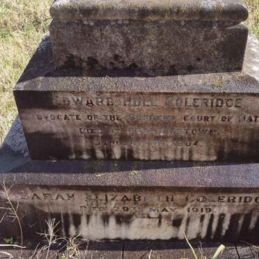 COLERIDGE Edward Hull -1904 &amp; Sarah Elizabeth -1919 _1