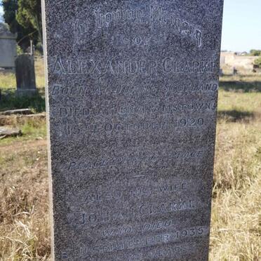 CLARKE Alexander -1920 &amp; Johan -1935
