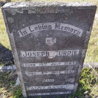CURRIE Joseph 1862-1941 & Fanny A. 1864-