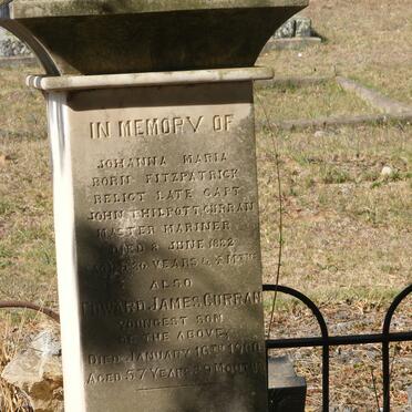 CURRAN Johanna Maria nee FITZPATRICK -1882 :: CURRAN Edward James -1900