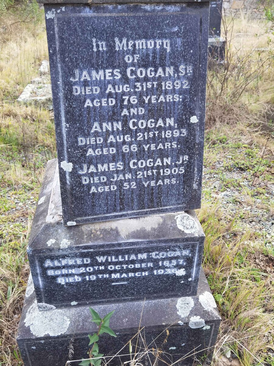 COGAN James -1892 &amp; Ann -1893 :: COGAN James -1905 :: COGAN Alfred William 1857-1936