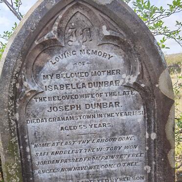 DUNBAR Isabella -1851