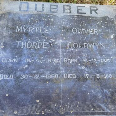 DUBBER Oliver Goldwyn 1890-1957 &amp; Myrtle Thorpe 1895-1968