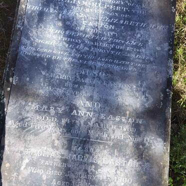 EASTON Thomas Jarvis -1900 &amp; Elizabeth Mary 1831-1911 :: EASTON Harry Jarvis -1860 :: EASTON William Rupert -1861 :: EASTON Mary Ann -1869