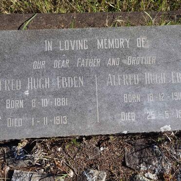 EBDEN Alfred Hugh 1881-1913 :: EBDEN Alfred Hugh 1910-1933