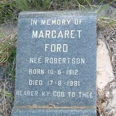 FORD Margaret nee ROBERTSON 1912-1981