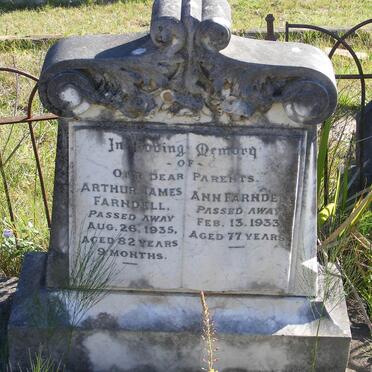 FARNDELL Arthur James-1935 &amp; Ann -1953  