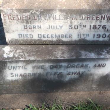 GREENWOOD Frederick William 1876-1904
