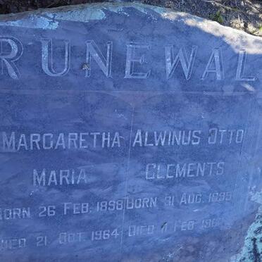 GRUNEWALD Alwinus Otto Clements 1895-1967 &amp; Margaretha Maria 1898-1964