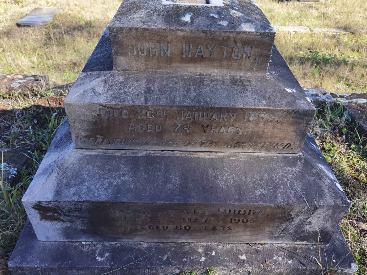 HAYTON John -1893 &amp; Rhoda -1905