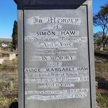 HAW Simon -1862 &amp; Alice Margaret -1844