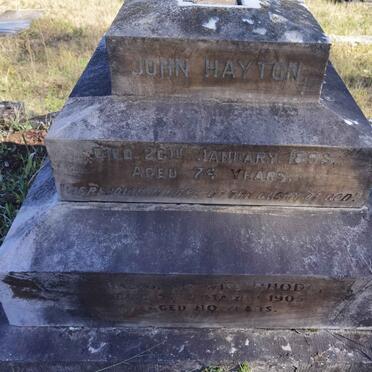 HAYTON John -1893 &amp; Rhoda -1905