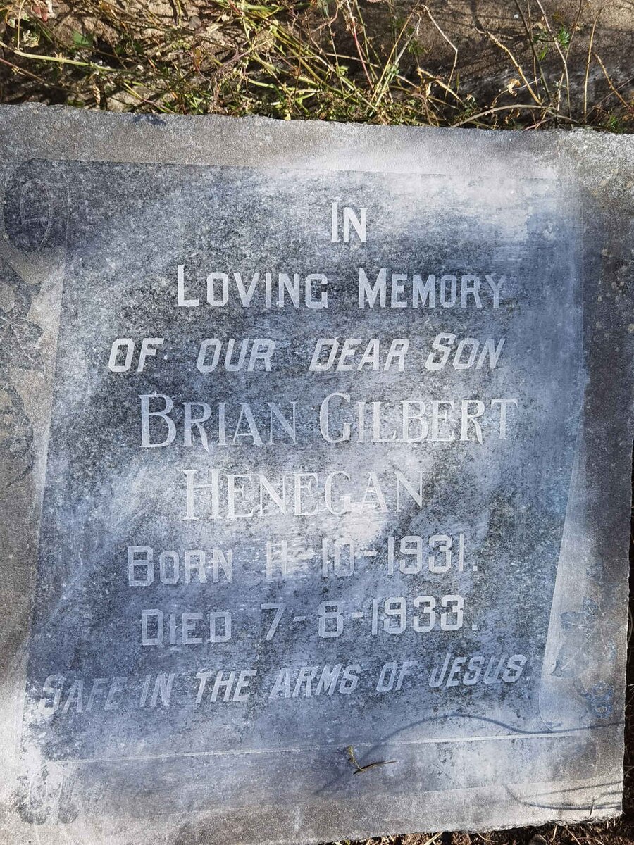 HENEGAN Brian Gilbert 1931-1933
