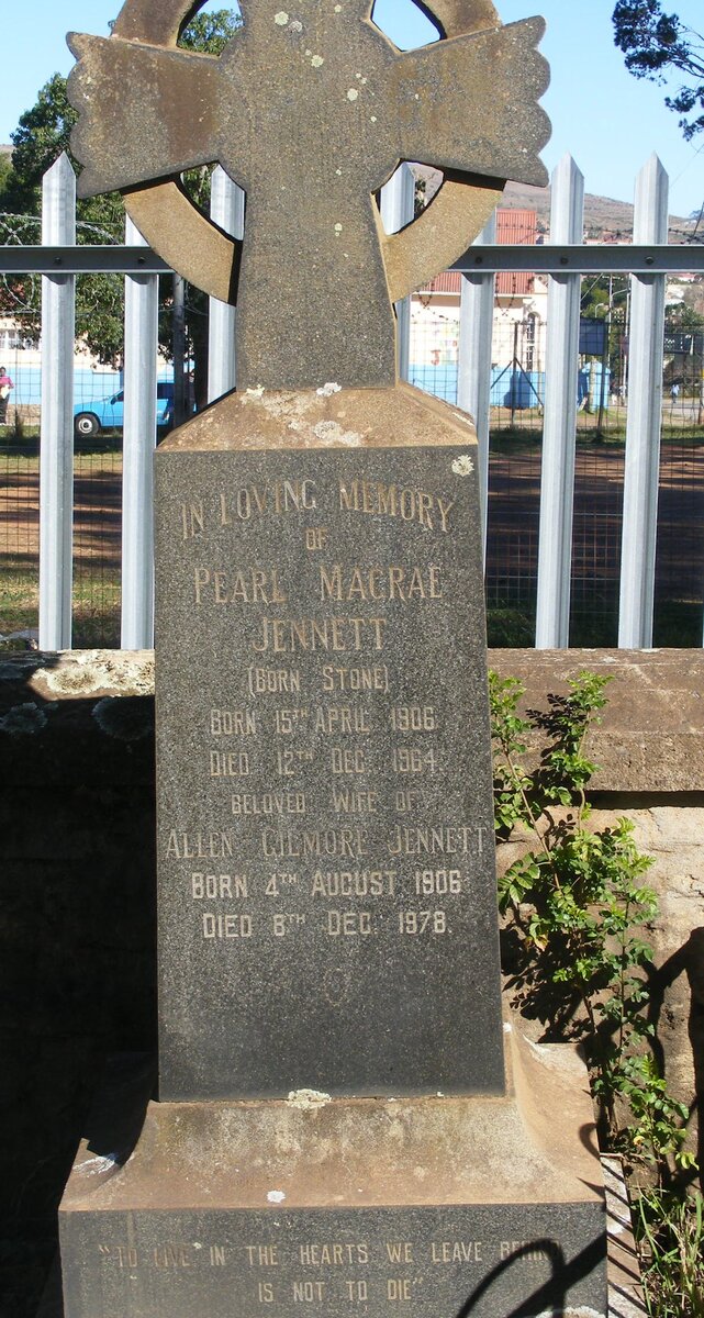 JENNETT Allen Gilmore 1906-1978 &amp; Pearl Macrae STONE 1906-1964