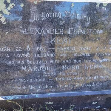 KENT Alexander Edington 1897-1960 & Marjorie Robb PAXTON 1903-1980 