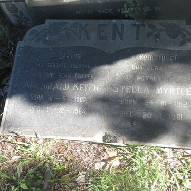 KENT Archibald Keith 1903-1964 &amp; Stella Myrtle V. 1912-1981