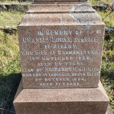 LUCAS Charles -1846 &amp; Elizabeth -1854