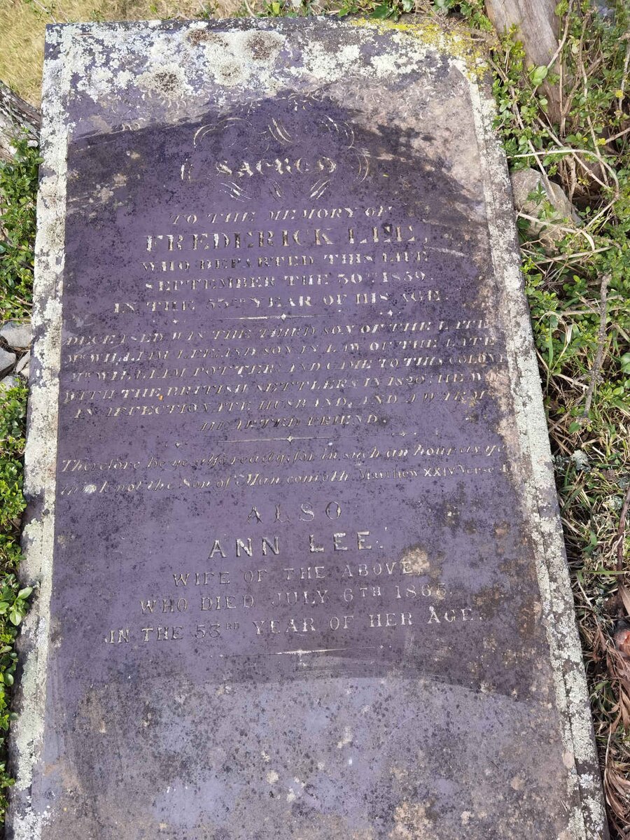 LEE Fredrick -1859 &amp; Ann -1865