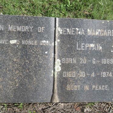 LEPPAN Venetia Margaret 1889-1974