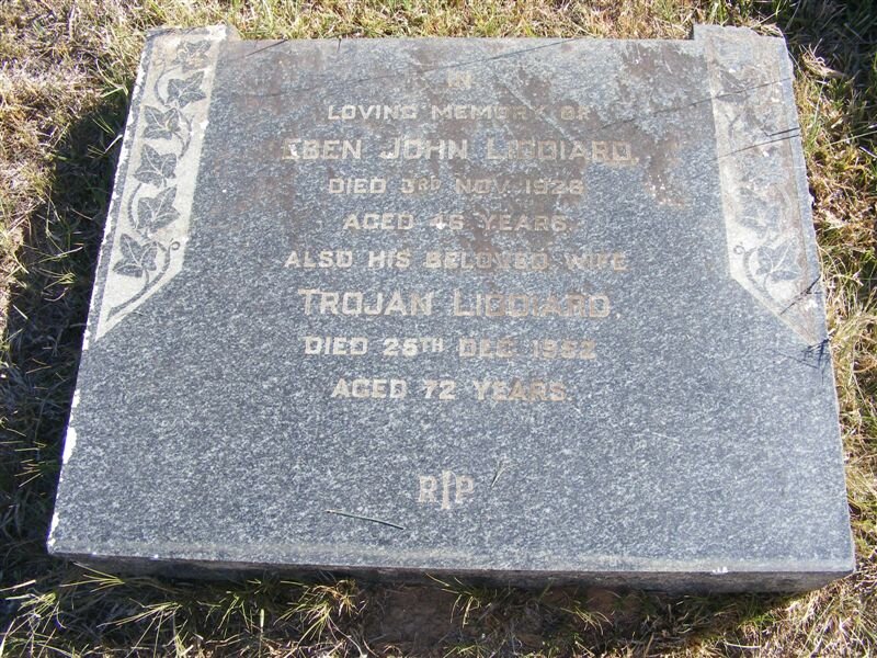 LIDDIARD Eben John -1926 &amp; Trojan -1952