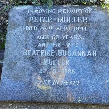 MULLER Peter -1941 &amp; Beatrice Susannah -1986