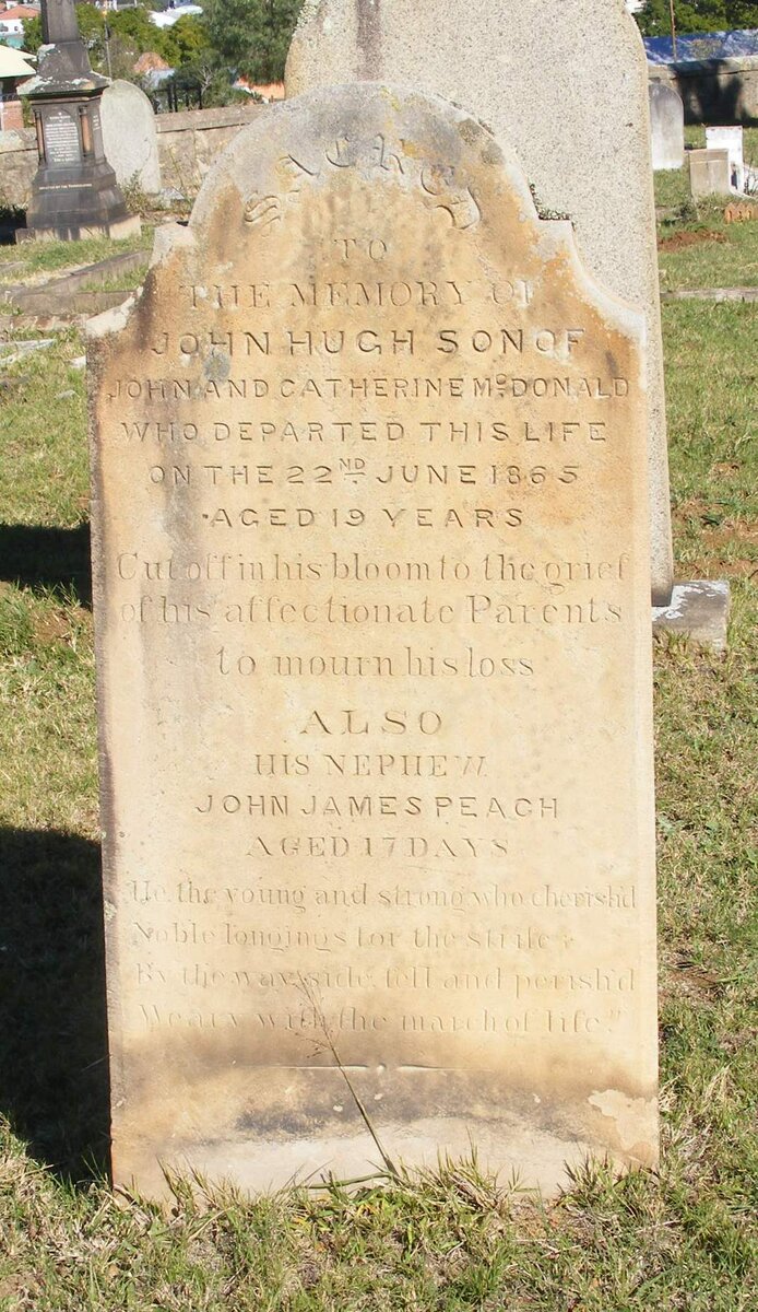 McDONALD John Hugh -1865  :: PEACH John James