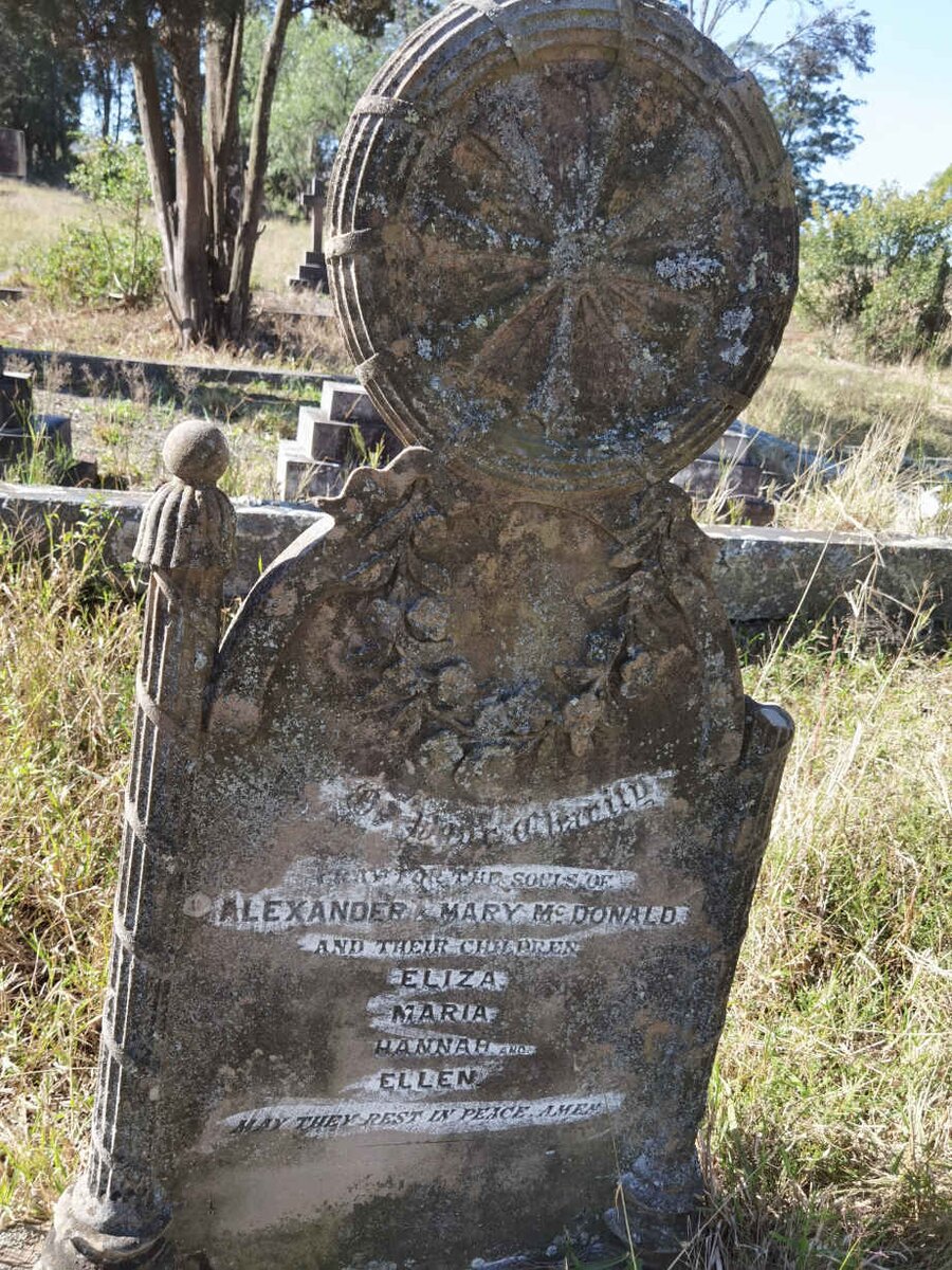 McDONALD Alexander &amp; Mary :: McDONALD Eliza :: McDONALD Maria :: McDONALD Hannah :: McDONALD Ellen