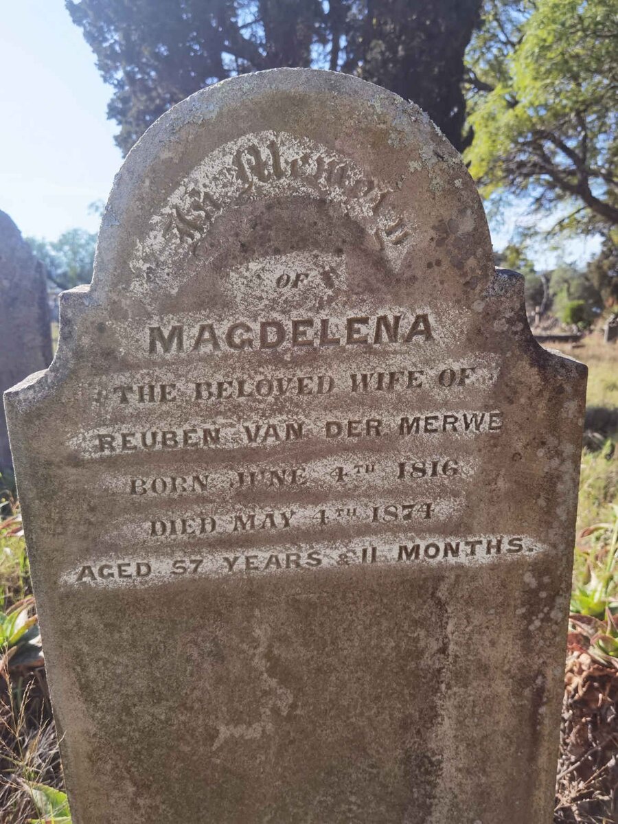 MERWE Magdelena, van der 1816-1874