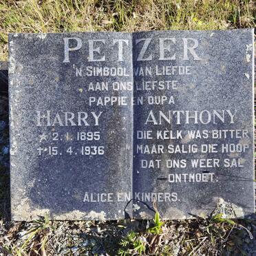 PETZER Harry Anthony 1895-1936