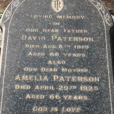 PATERSON David -1919 &amp; Amelia -1925