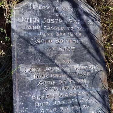 PRESTON John Joseph -1872 &amp; Susan Margaret -1923 :: PRESTON John Joseph -1922
