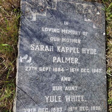 PALMER Sarah Kappel Hyde 1884-1947 :: WHITE Yule 1893-1938