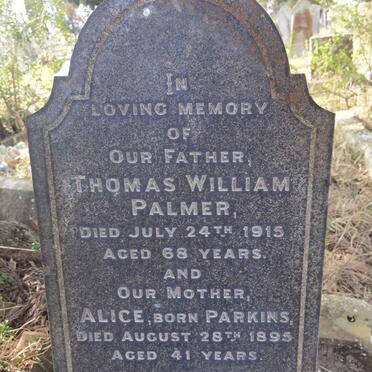 PALMER Thomas William -1915 & Alice PARKINS -1895