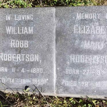 ROBERTSON William Robb 1880-1959 & Elizabeth Mary 1890-1960