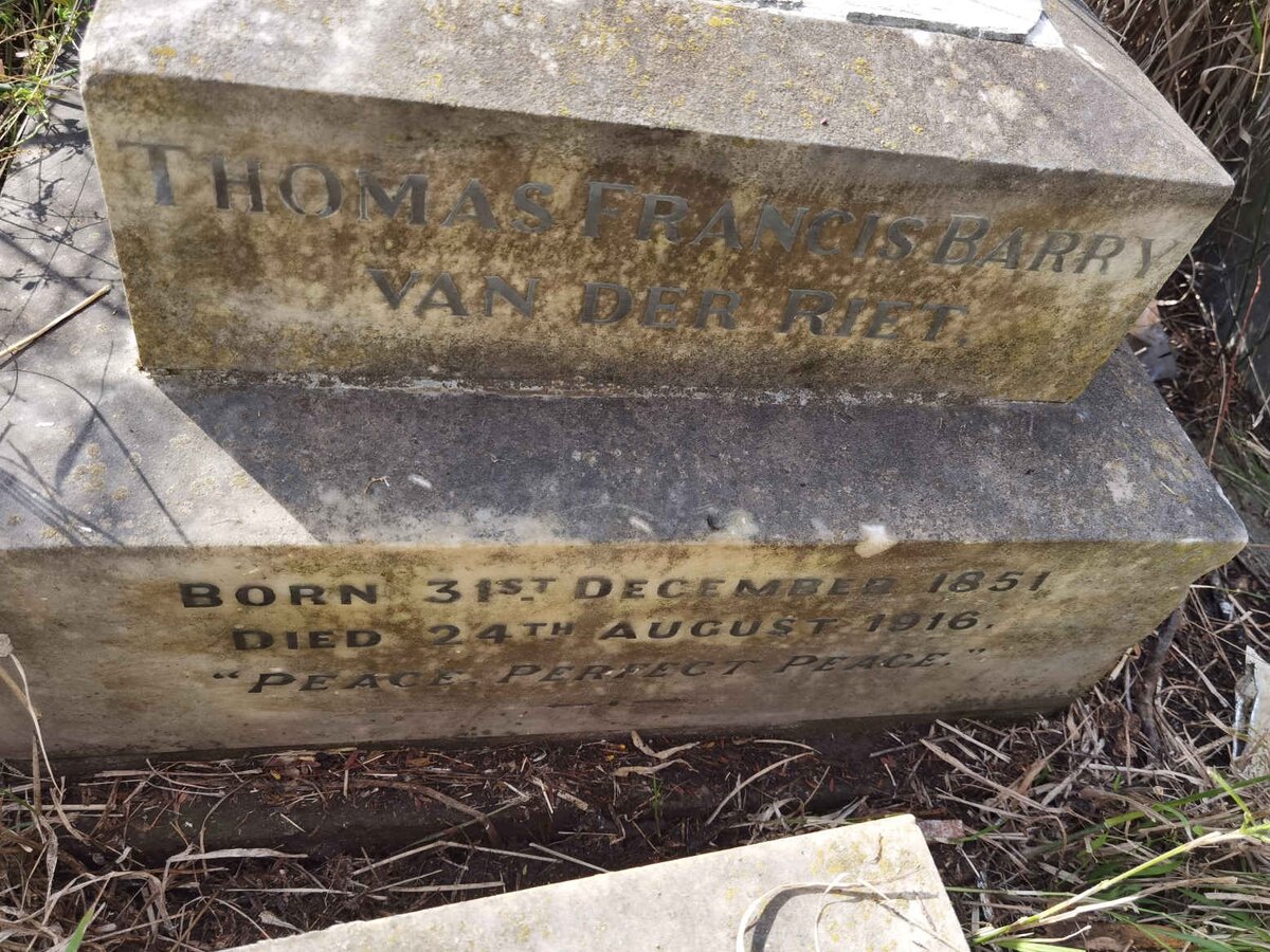 RIET Thomas Francis Barry, van der 1851-1916