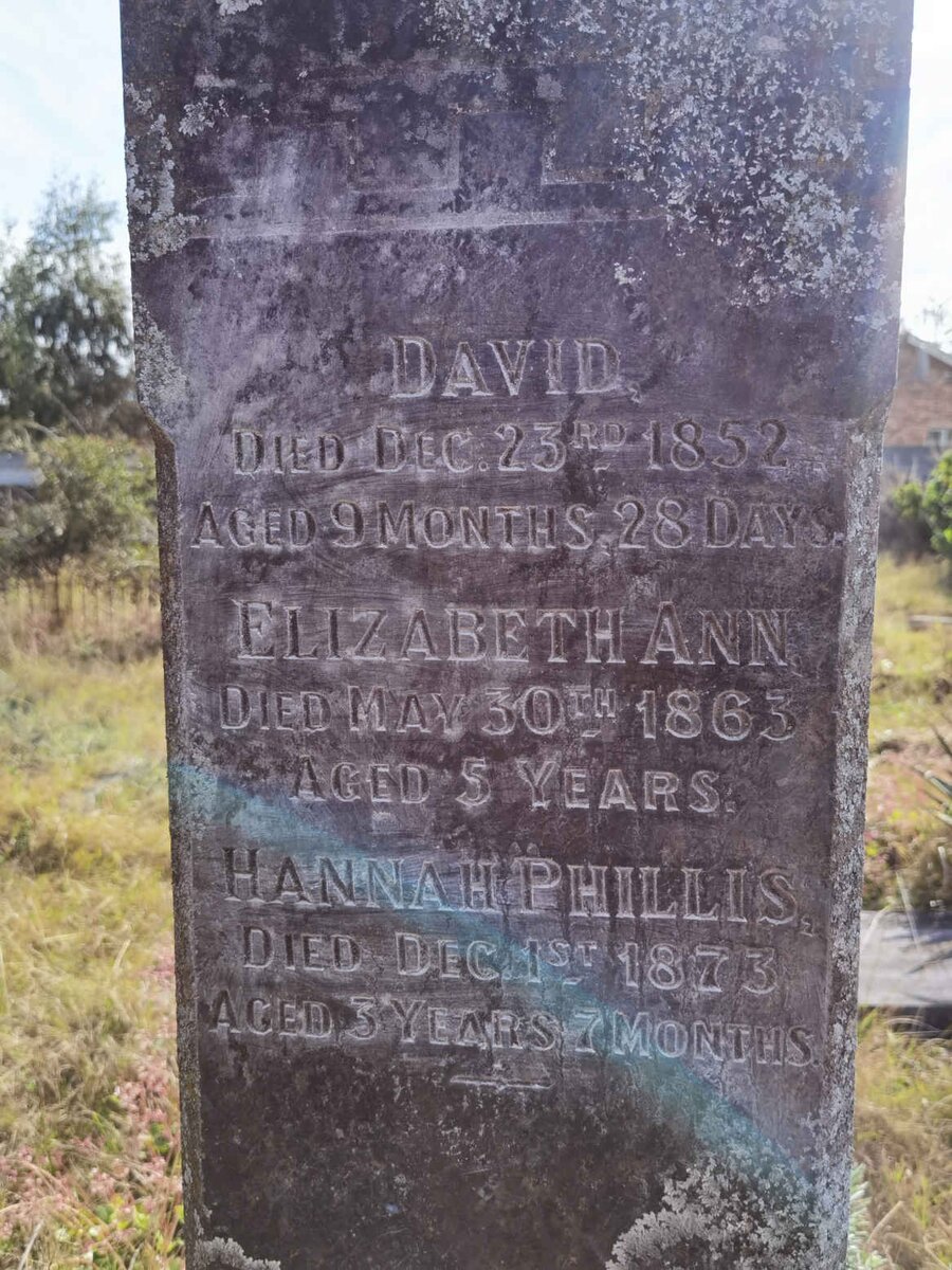 SAMPSON David -1852 :: SAMPSON Elizabeth Ann -1863 :: SAMPSON Hannah Phillis -1873 _3